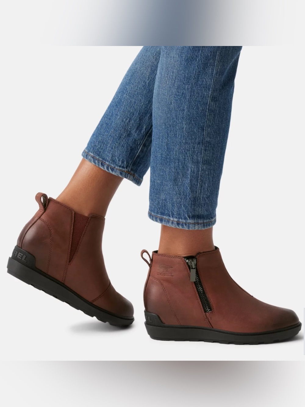 Sorel Women's Side Zip Wedge Ankle Boots